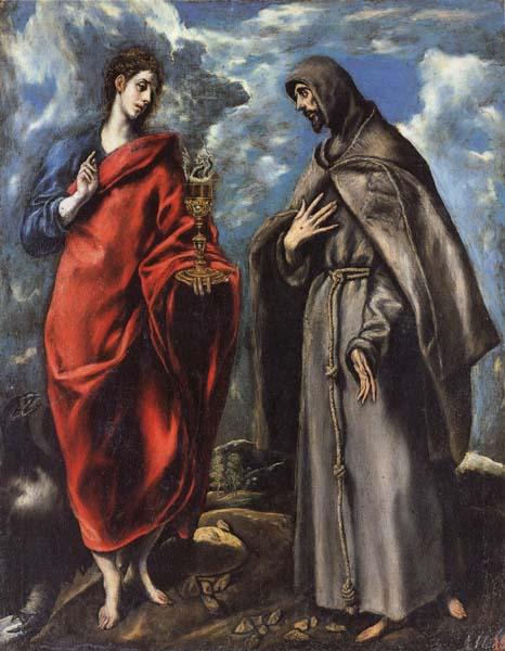 El Greco SS.John the Evangelist and Francis Spain oil painting art